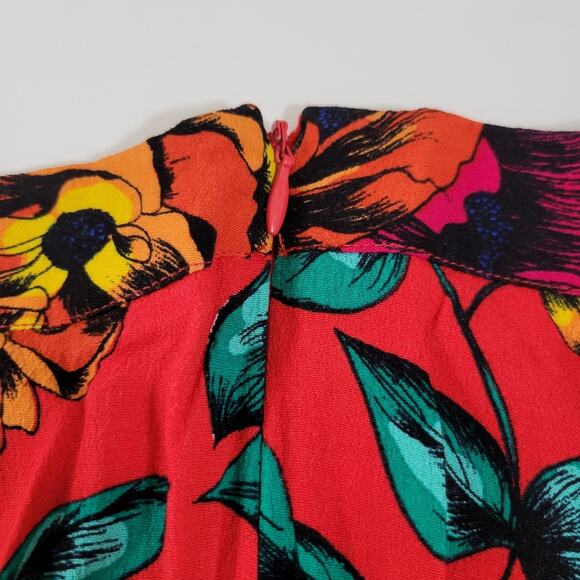 MINKPINK Red Tropical Print Dream Crop Top and Shorts Set Size XS - Picture 9 of 11